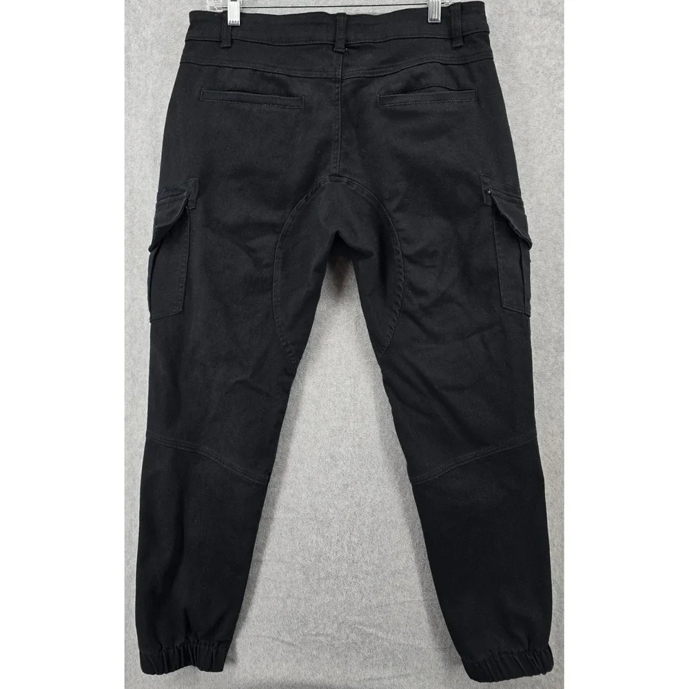 Twice Cargo Pants Men‎ Sz 34 Black Slim Fit Jogger Stretch Utility Grunge Skater